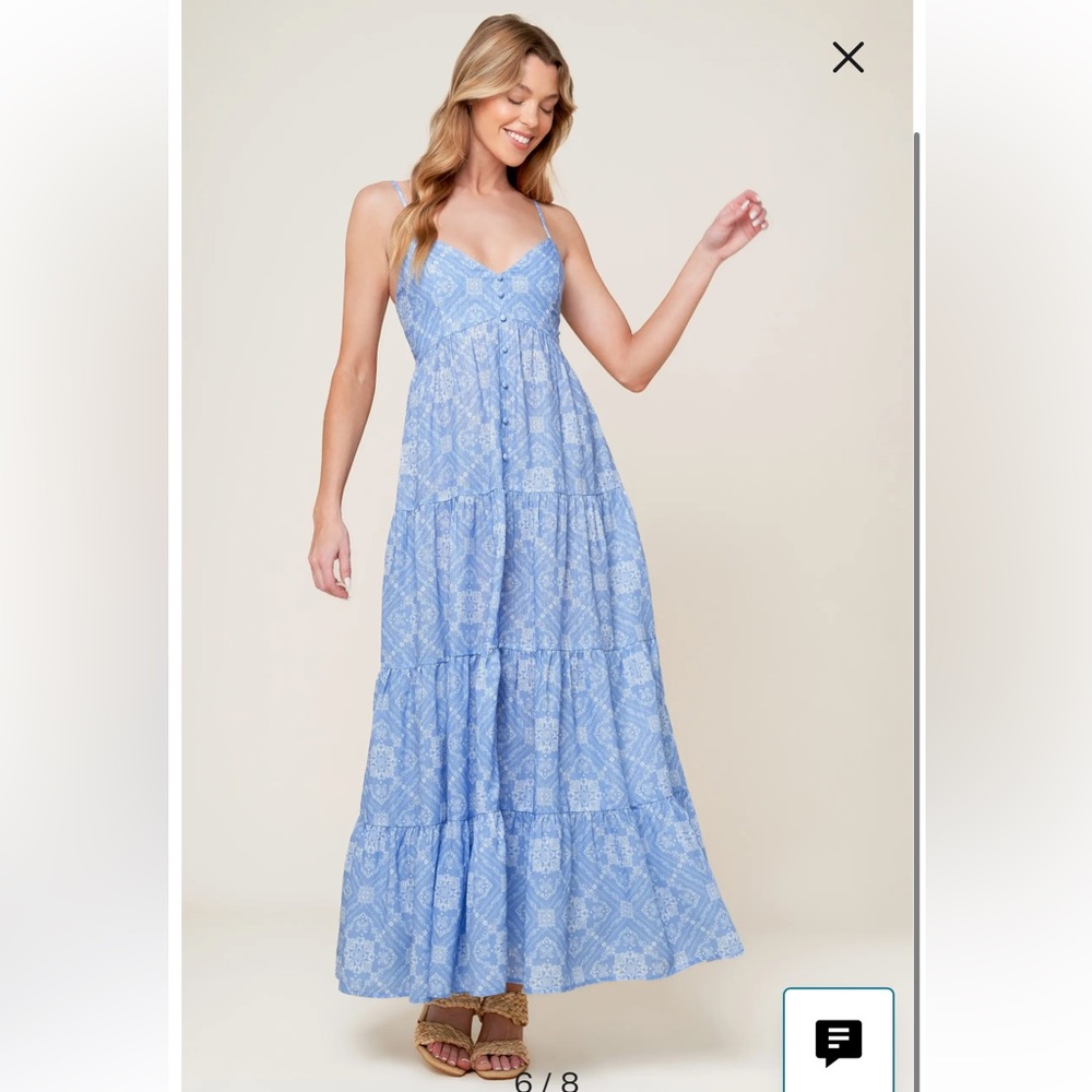 NWT Flying Tomato Bandana Print Tiered Maxi Dress